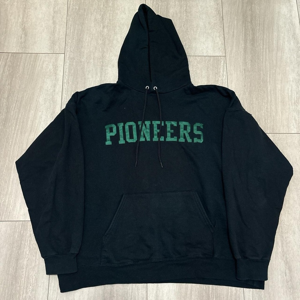 Vintage 90s Pioneers Black Hoodie Oversized Size L